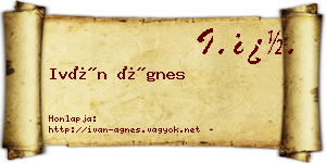 Iván Ágnes névjegykártya